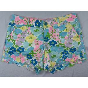Lilly Pulitzer Spring Fling Buttercup Scalloped Shorts Size 6